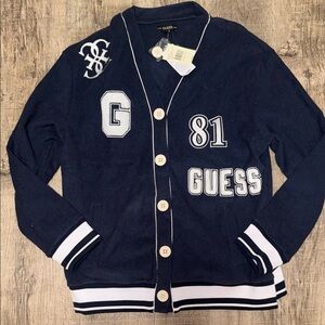 Guess Dark Blue Cardigan with White Details